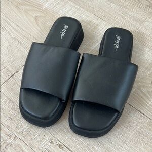 Black Slide Sandals